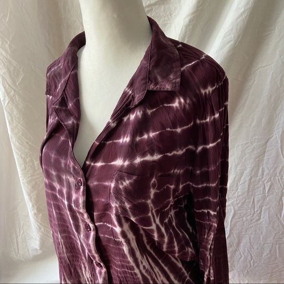 Bella Dahl Long Sleeve Button Down Tie-Dye Shirt - Picture 4 of 7